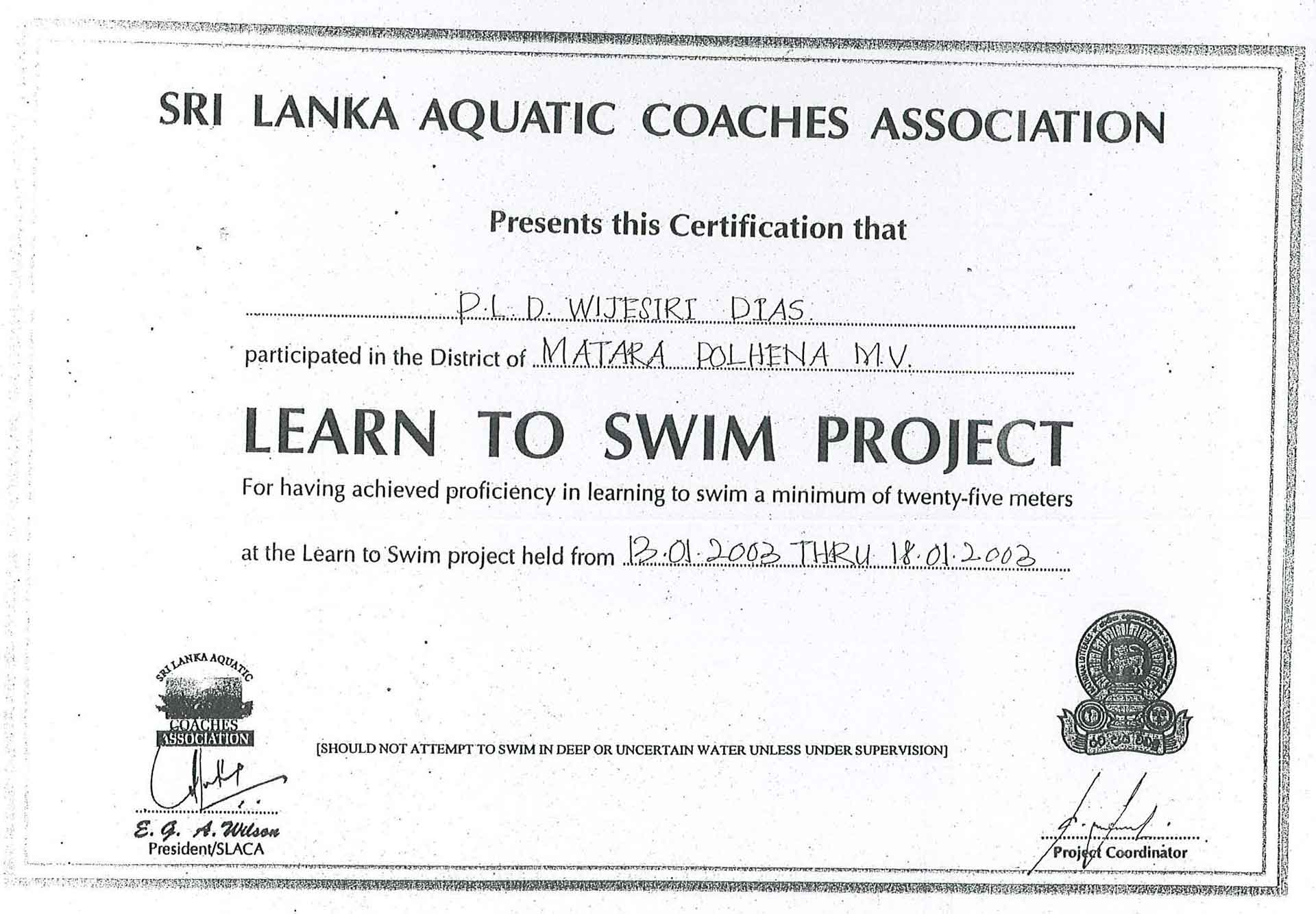 Sri Lanka Aquatic Coaches Association